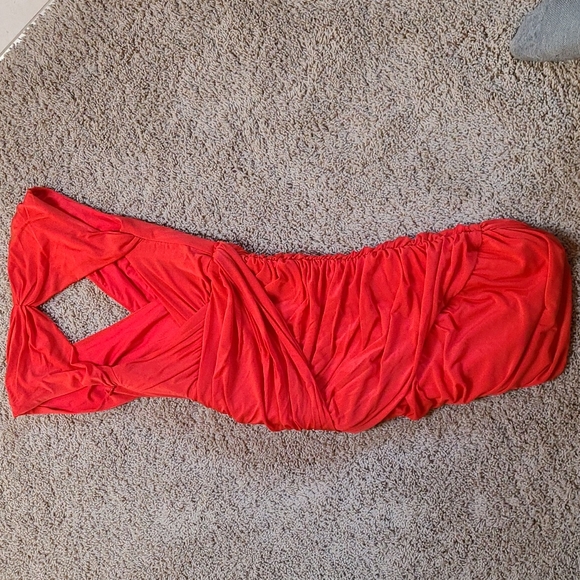 BCBG orange backless midi sz xxs - Picture 2 of 7